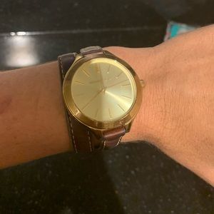 Michael Kors watch with leather strap